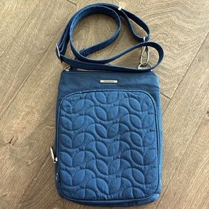 Travelon Exclusive Edition Anti Theft RFID Blue Quilted Crossbody Bag Purse